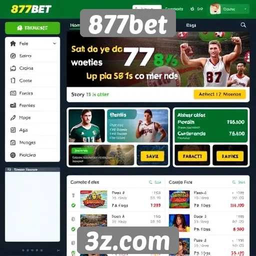 Interface do usuário do site 877bet é intuitiva